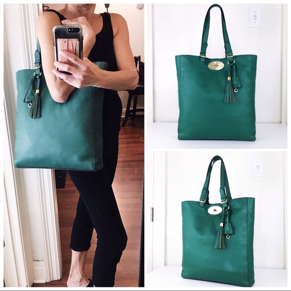Mulberry Handbags - Mulberry Emerald Leather Tote Shoulder Bag